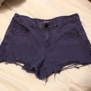 Free People Purple Denim Shorts